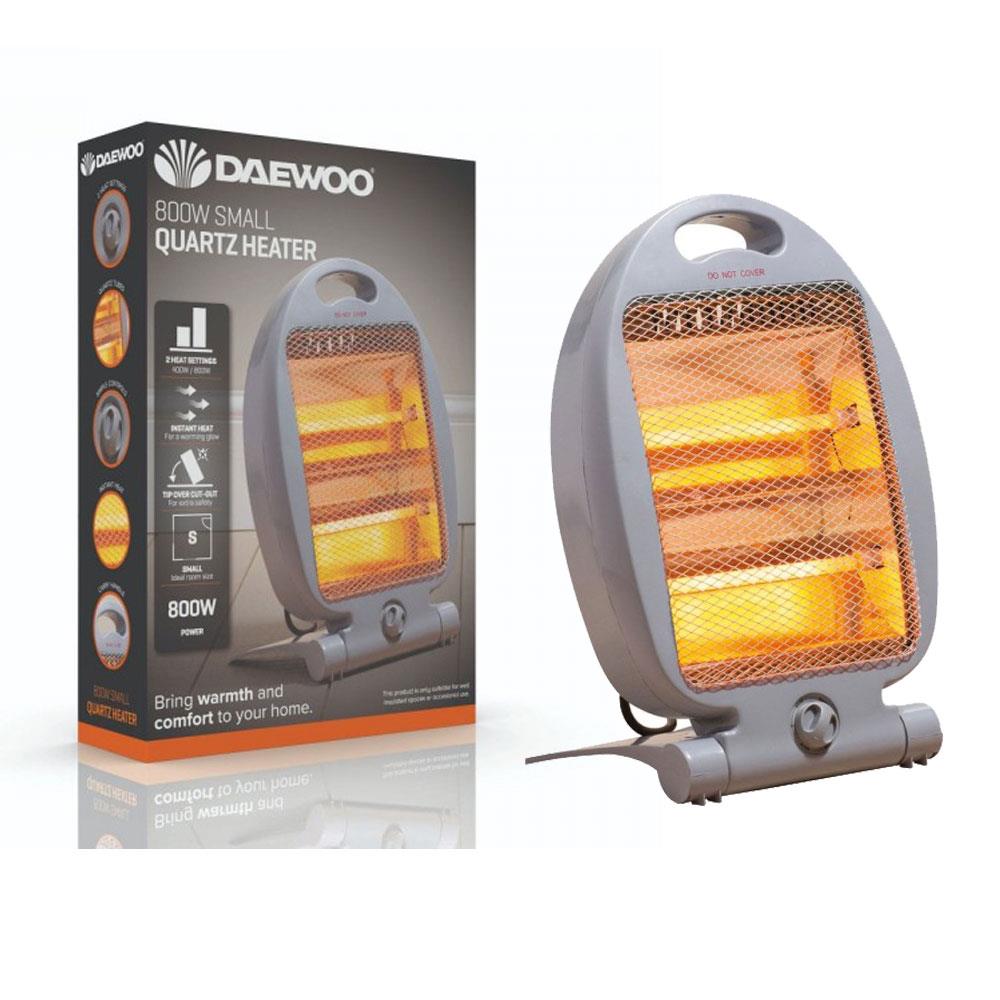 Daewoo Small Quartz Halogen Heater | Grey | 800w