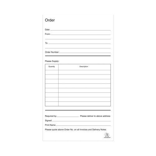 Challenge Carbonless Duplicate Order Book 100 Sets 210x130mm (Pack of 5) 100080400