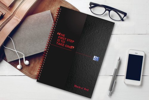Black n' Red Wirebound Hardback Notebook 5mm Square A4 (Pack of 5) 100080201