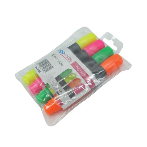 5 Star Ergo-Brite Ergonomic Highlighter Pens Assorted (Pack of 4) JN69980