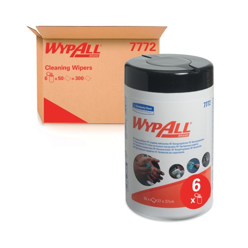 Wypall 1-Ply Cleaning Wipes x50 Green 7772