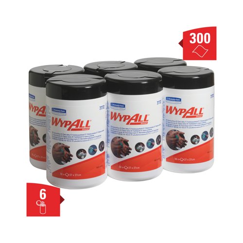 Wypall 1-Ply Cleaning Wipes x50 Green 7772