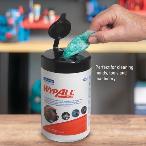 Wypall 1-Ply Cleaning Wipes x50 Green 7772