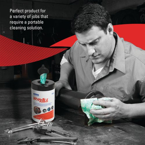 Wypall 1-Ply Cleaning Wipes x50 Green 7772