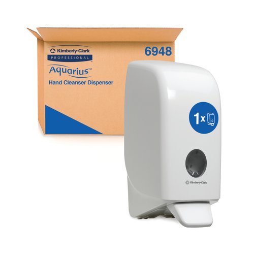 Aquarius Manual Hand Cleanser Dispenser for 1L Refills White 6948