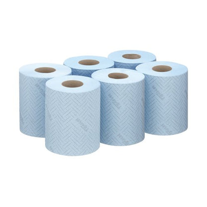 Wypall L10 Food and Hygiene Paper Roll 1-Ply x430 Blue Pack of 6 6223
