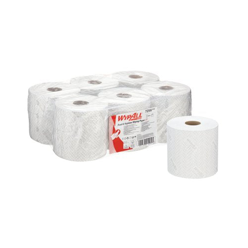 Wypall L10 Food/Hygiene Wiping Paper 1-Ply x800 White Pack of 6 7256