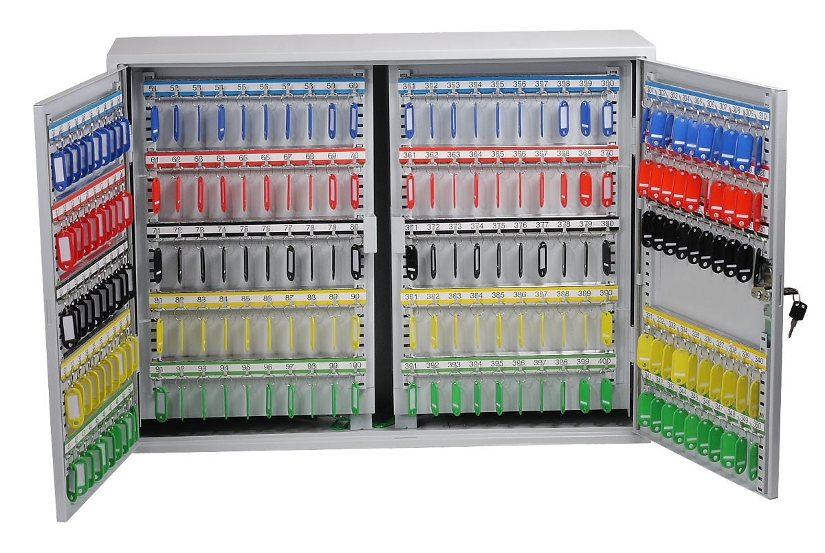 Phoenix Commercial Key Cabinet 400 Hook Key Lock Light Grey KC0606K
