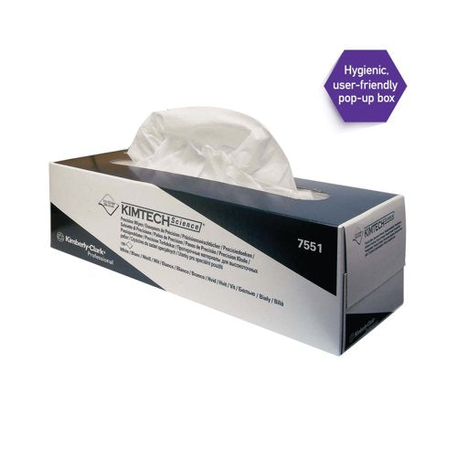 Kimtech Science Precision Wipes 1-Ply x198 Wipes White Pack of 15 7551