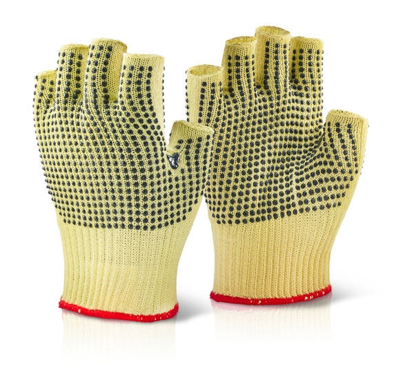 Kevlar Medium Fingerless Dotted Gloves {All Sizes}