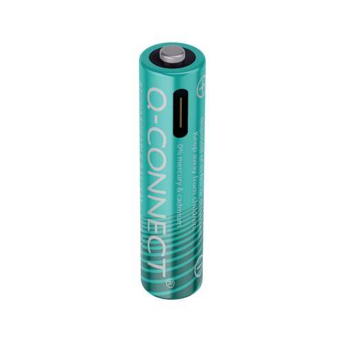 Q-Connect USB C Rechargeable Lithium Batteries Micro AAA (Pack of 4) KF14130