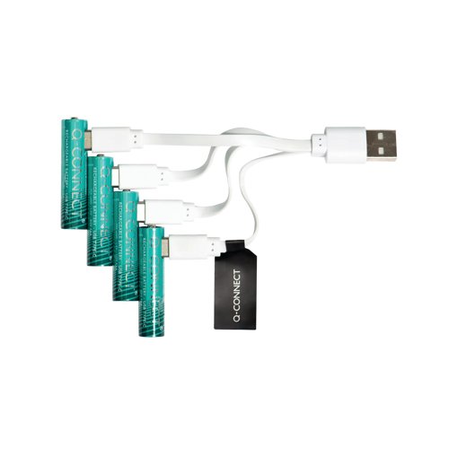 Q-Connect USB C Rechargeable Lithium Batteries Micro AAA (Pack of 4) KF14130