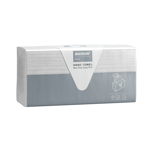 Katrin Plus 2-Ply Z Fold Paper Hand Towels Easy Pick White (Pack of 21) 92932