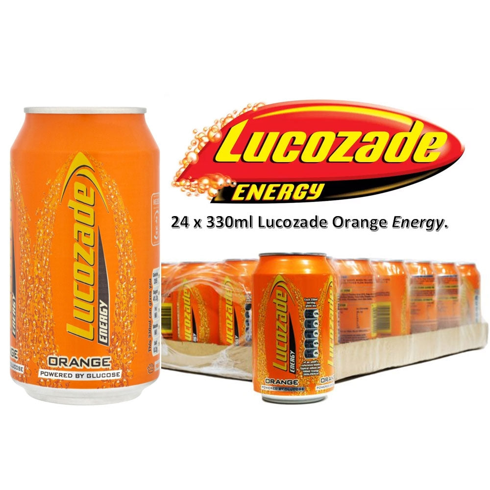 Lucozade Energy Sparkling Orange Drink 24 x 330ml