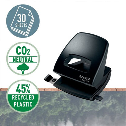 Leitz Hole Punch NeXXt Recycle 30 Sheet Black 50030095