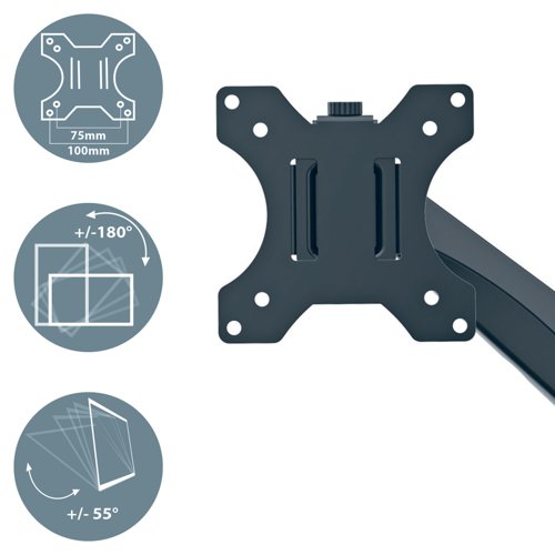 Leitz Ergo Dual Monitor Arm Dark Grey 65370089