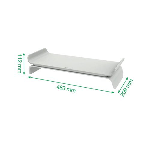 Leitz Ergo Monitor Stand Height Adjustable Light Grey 65040085