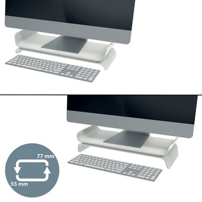 Leitz Ergo Monitor Stand Height Adjustable Light Grey 65040085