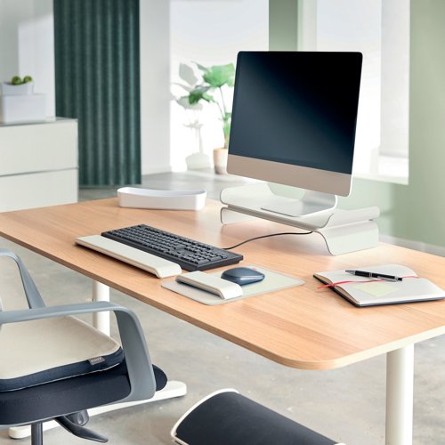 Leitz Ergo Monitor Stand Height Adjustable Light Grey 65040085