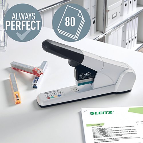 Leitz Heavy Duty Stapler White/Grey 55510084