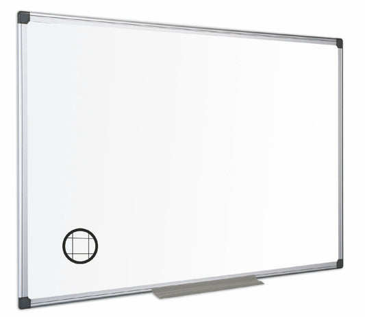Bi-Office Maya Gridded Double Sided Non Magnetic Whiteboard Melamine Aluminium Frame 900x600mm - MA0321170