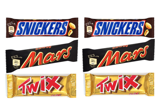 Mars Favorites 104 BARS ! Twix ,Mars Bars & Snickers