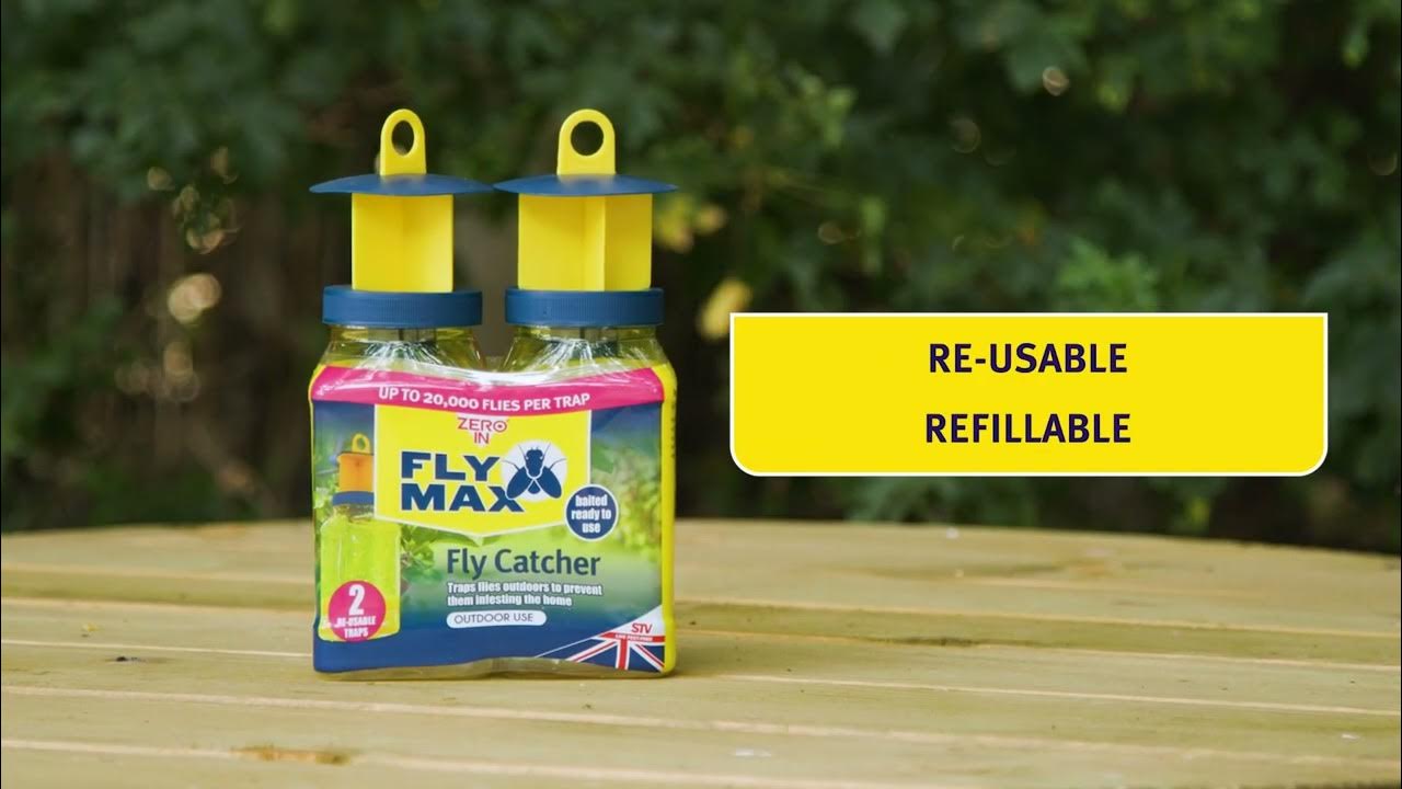 Zero-In STV Fly Catcher Traps | Twin Pack with Bait Zero | 2 Weeks Protection