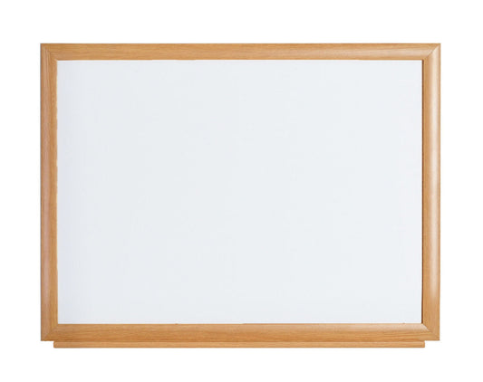 Bi-Office Earth-It Non Magnetic Melamine Whiteboard Oak Wood Frame 1200x900mm - MB14002318