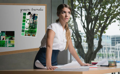 Bi-Office Earth-It Non Magnetic Melamine Whiteboard Oak Wood Frame 1200x900mm - MB14002318