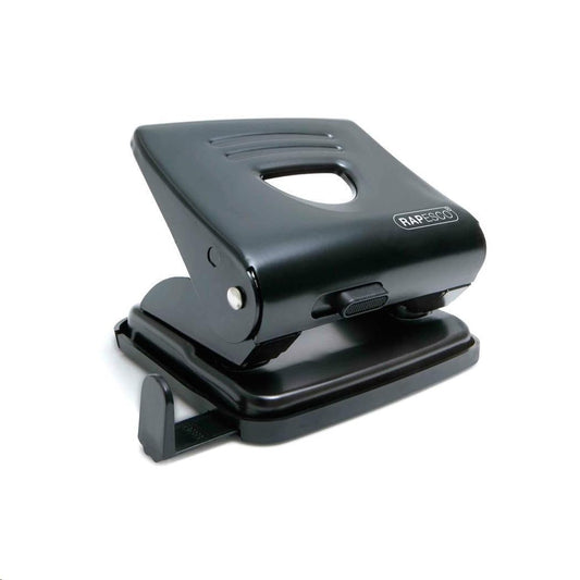 Rapesco 1030 825 2-Hole Metal Punch, 25 Sheet Capacity, Black