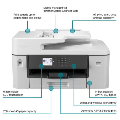 Brother MFC-J6540DW A3 4-in-1 Wireless Inkjet Printer MFCJ6540DWZU1