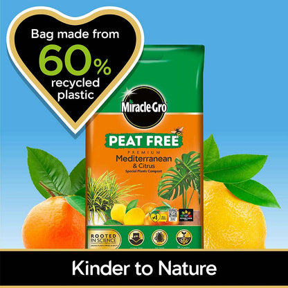 Miracle-Gro Peat-Free Premium Mediterranean & Citrus Plant Compost, 10L