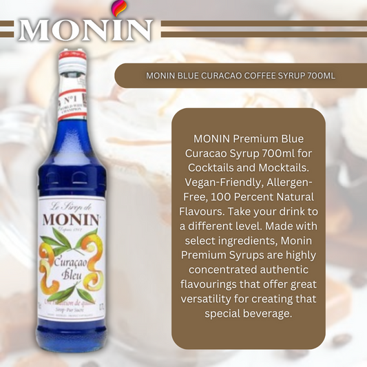MONIN Blue Curacao Cocktail Syrup 700ml (Glass Bottle)