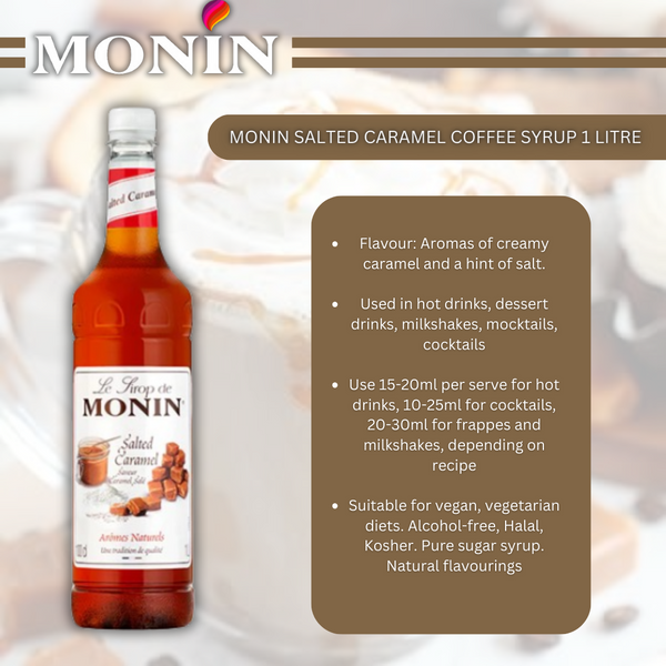 Monin Salted Caramel Coffee Syrup 1litre
