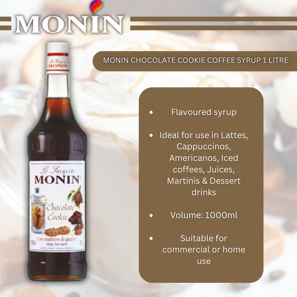 Monin Chocolate Cookie Coffee Syrup 1 Litre