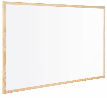 Bi-Office Non Magnetic Melamine Whiteboard Pine Wood Frame 400x300mm - MP01001010