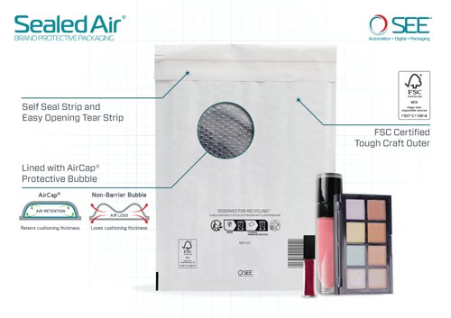 Sealed Air Bubble Lined Postal Bag White 270x360mm MLW H/5 (Pack of 50) 103005503