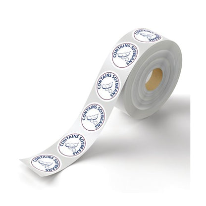 MyCafe Food Label Contains Soy Beans Removable Pack of 1000 MYC10621