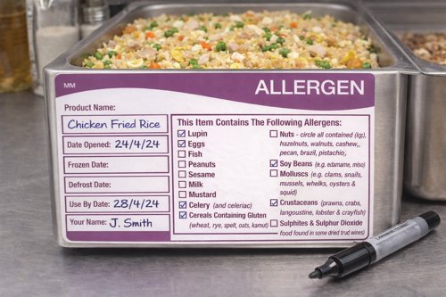 MyCafe Use By Shelf Life Allergen Label 51x101mm Pack of 1000 MYC10628