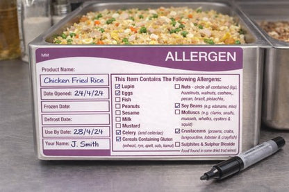 MyCafe Use By Shelf Life Allergen Label 51x101mm Pack of 1000 MYC10628