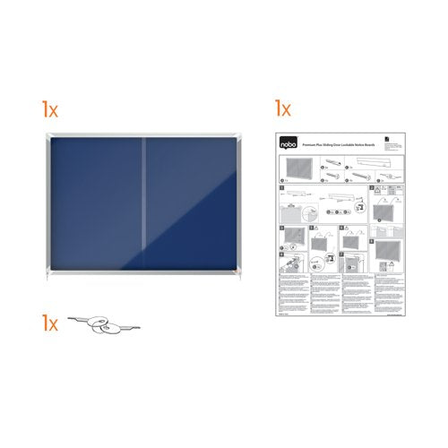 Nobo Premium Plus Felt Lockable Notice Board 8xA4 1902565