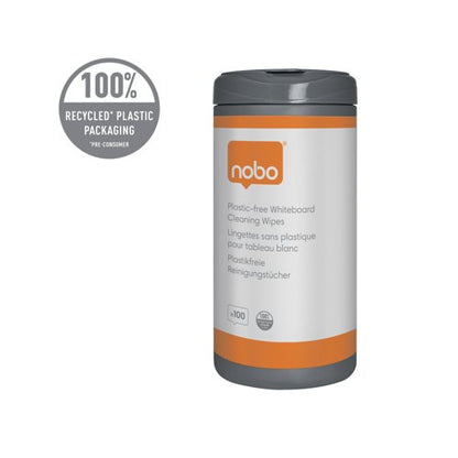 Nobo Plastic Free Whiteboard Cleaning Wipes (Pack of 100) 1915713