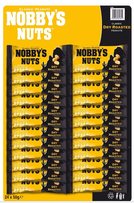 Nobby's Nuts Dry Roasted 24 x 50g Carded - UK BUSINESS SUPPLIES