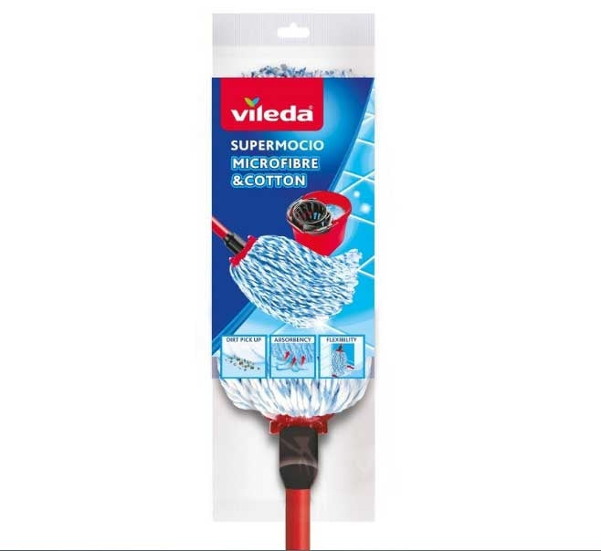 Vileda Supermocio Microfibre & Cotton Mop Pole