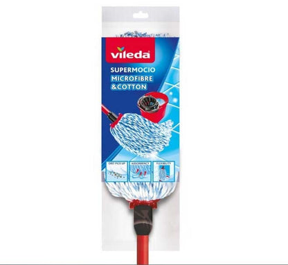 Vileda Supermocio Microfibre & Cotton Mop Pole