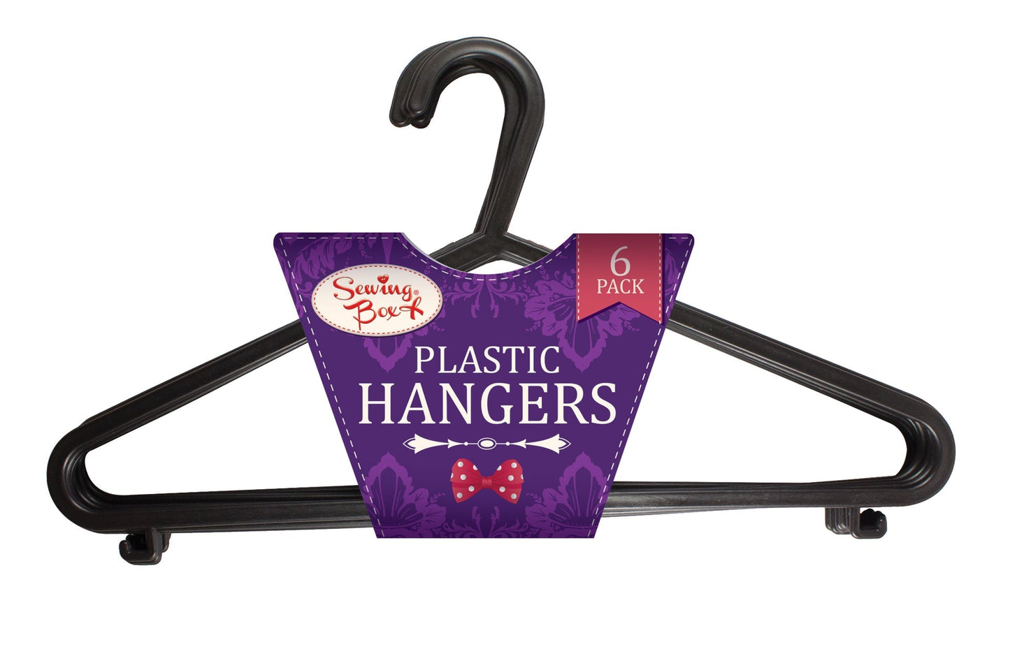 Plastic Full Size Clothes Hangers | 1 x 6 Pack Hanger Bundle.