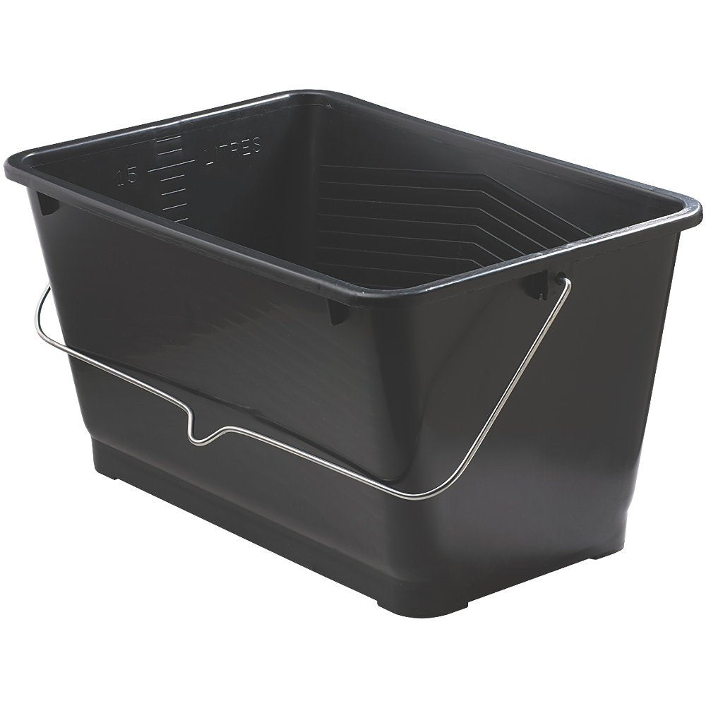 LG Harris 15 Litre (3 gallon) Large Plastic Paint Scuttle Bucket With Metal Carry Handle