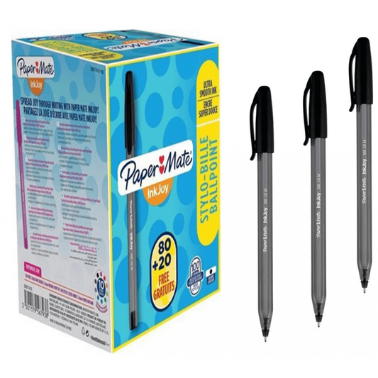 Paper Mate InkJoy 100 Ball Pen / Black / Pack of 80 plus 20 FREE