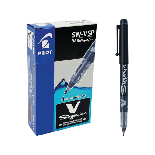 Pilot Black V-Sign Pens (12 Pack) SWVSP01