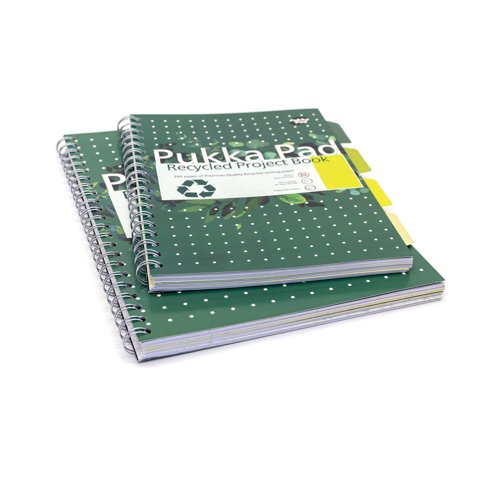 Pukka Pad Recycled Project Book B5 Green (Pack of 3) 6052-REC